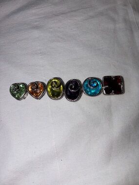 Nony Colorful Swirl & Gemstone button covers- Multi Color